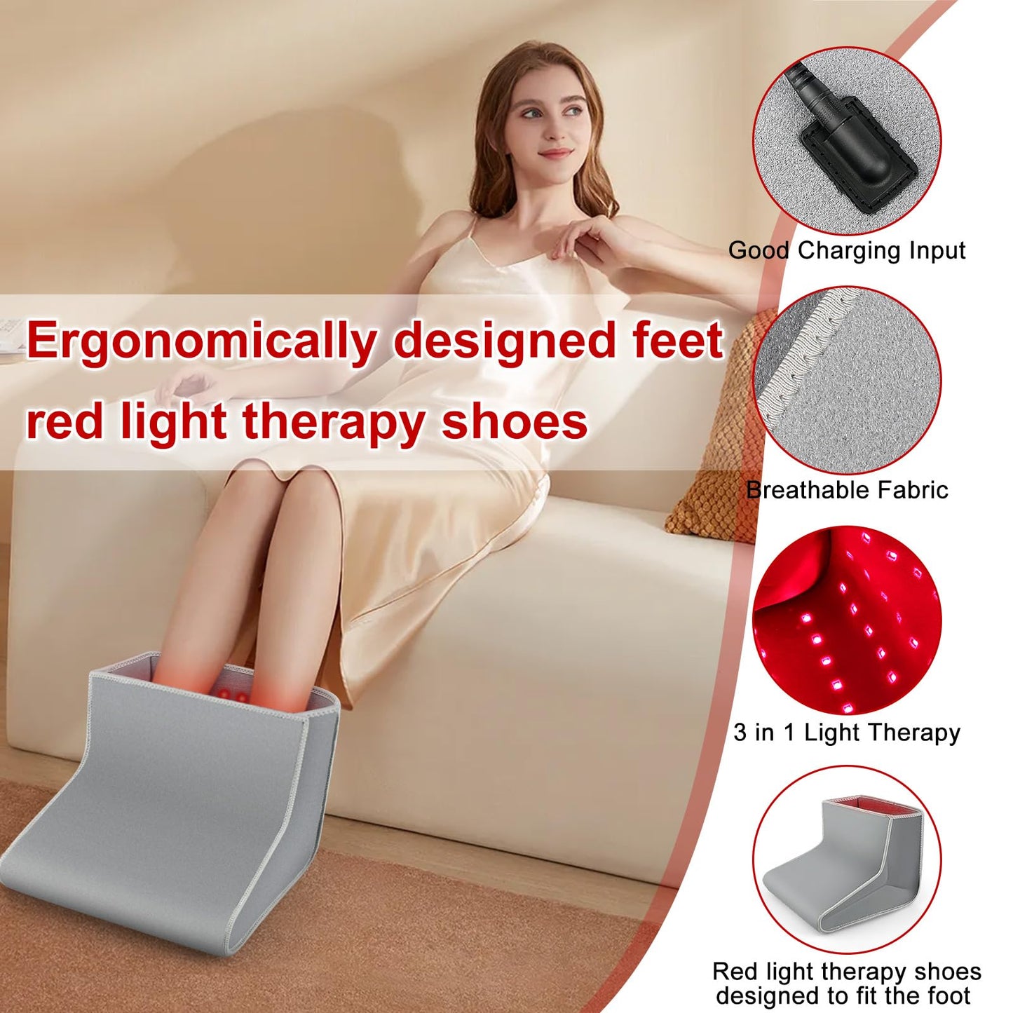 Red Light Therapy Boot for Feet, Infrared Light Therapy Slipper for Perfect Foot Care, Ideal for Ankle RutollmitBuy Supplements Australia