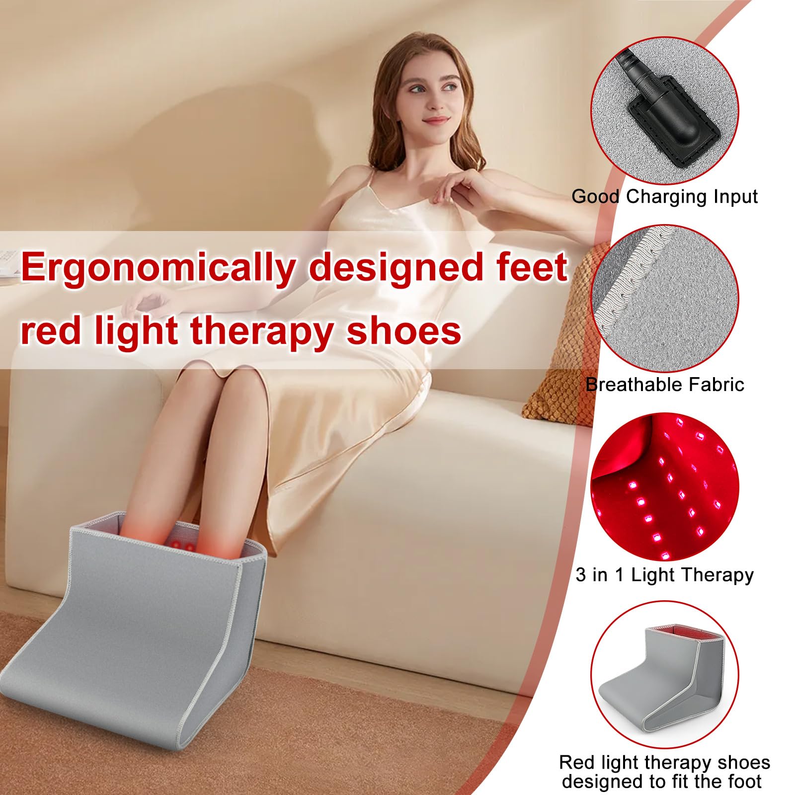 Red Light Therapy Boot for Feet, Infrared Light Therapy Slipper for Perfect Foot Care, Ideal for Ankle RutollmitBuy Supplements Australia