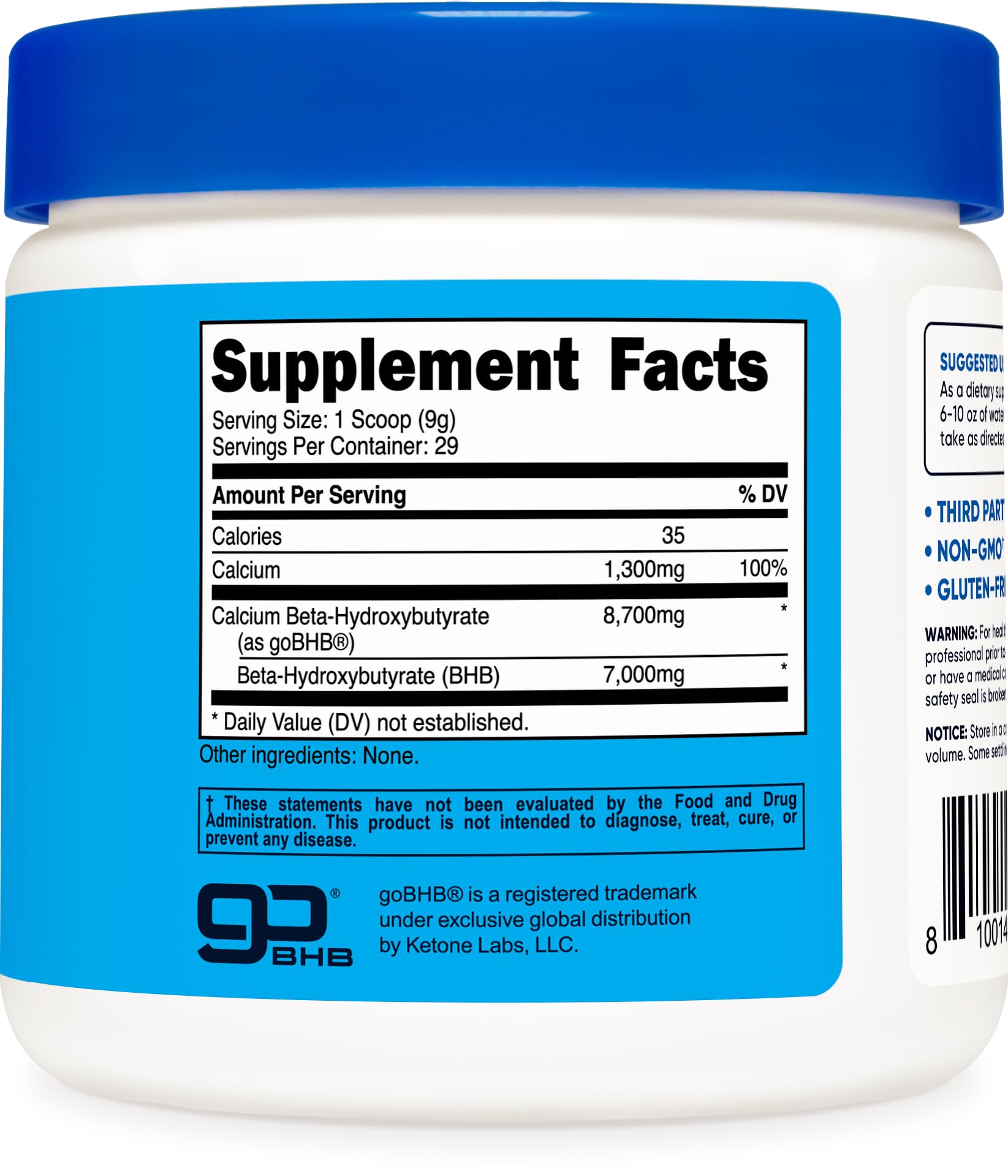 Nutricost Calcium BHB (250g) Unflavored - Calcium Ketone Salt - Non-GMO Gluten-Free NutricostBuy Supplements Australia