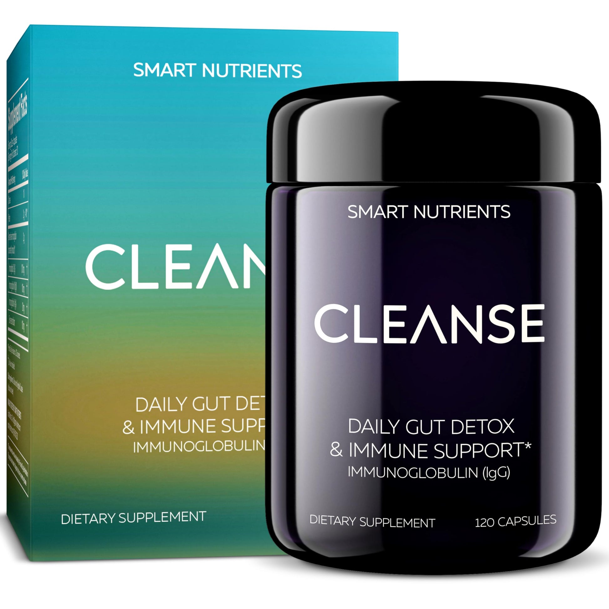 CLEANSE | IgG Dairy-Free Colostrum | 50.5% IgG Potent Concentrated Immune Support | Daily Gut Health Detox, Energy, Prebiotics, Digestive Support | 120 Capsules | 30 Day Supply, 1-Pack Smart NutrientsBuy Supplements Australia