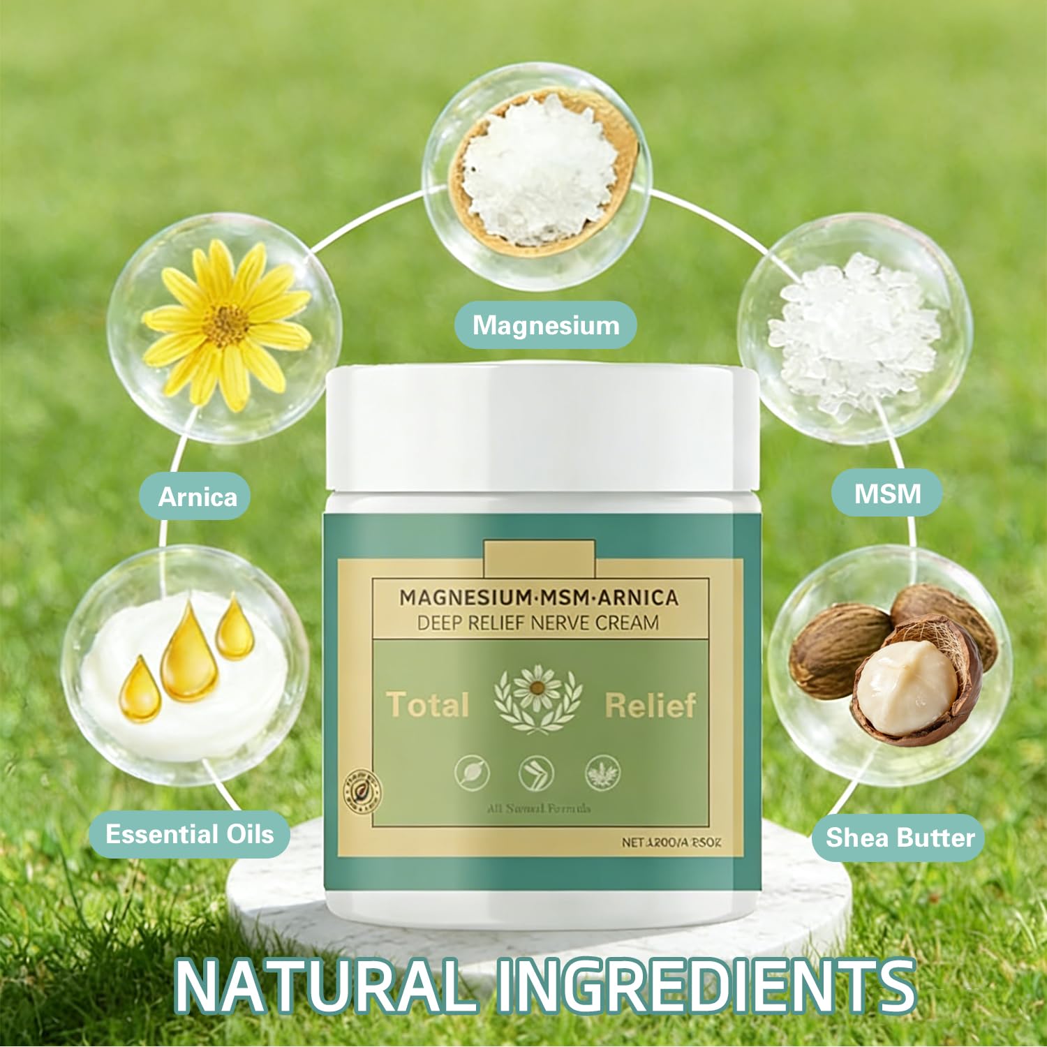 HANGWON Total Relief Magnesium Soothing Cream Advanced nerve Comfort with Arnica, Menthol, MSM,Fast-Absorbing for Relief Joint, Feet, Hands, Legs, Muscles, and Waist, Natural Ingredient -4floz/114g HANGWONBuy Supplements Australia