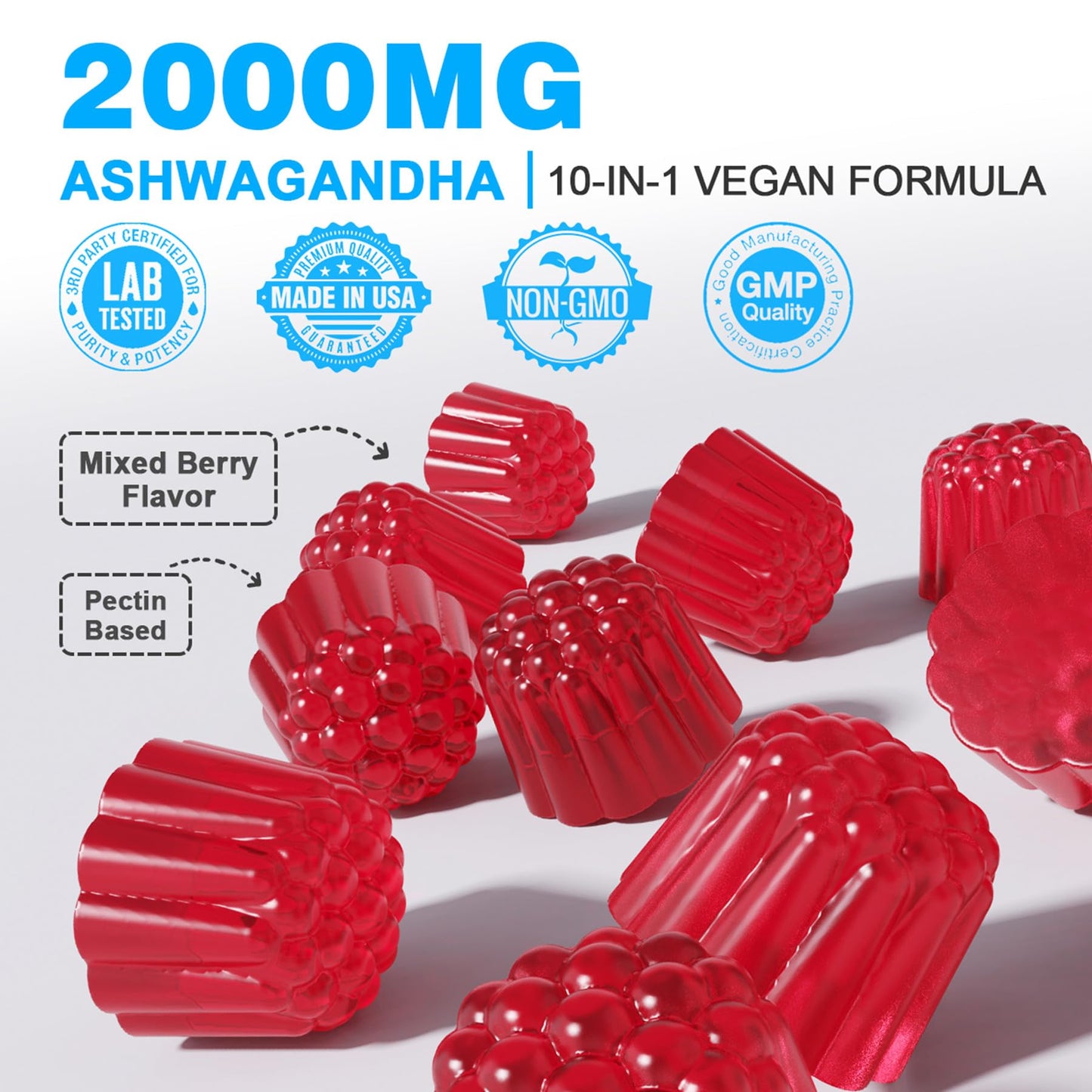 EnvyDeal 2 Pack Ashwagandha Gummies for Immune Support, 2000mg Organic Ashwa EnvyDealBuy Supplements Australia