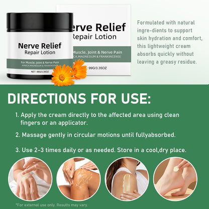 Vincofoo 2PC Nerve Relief Repair Lotion Cream, Neuropathy Lotion with Arnica, Deeply Moisturizes Skin, Keep Soft Smooth, Suitable for Muscle, Lumbar, Neck, Hands and Feet VincofooBuy Supplements Australia