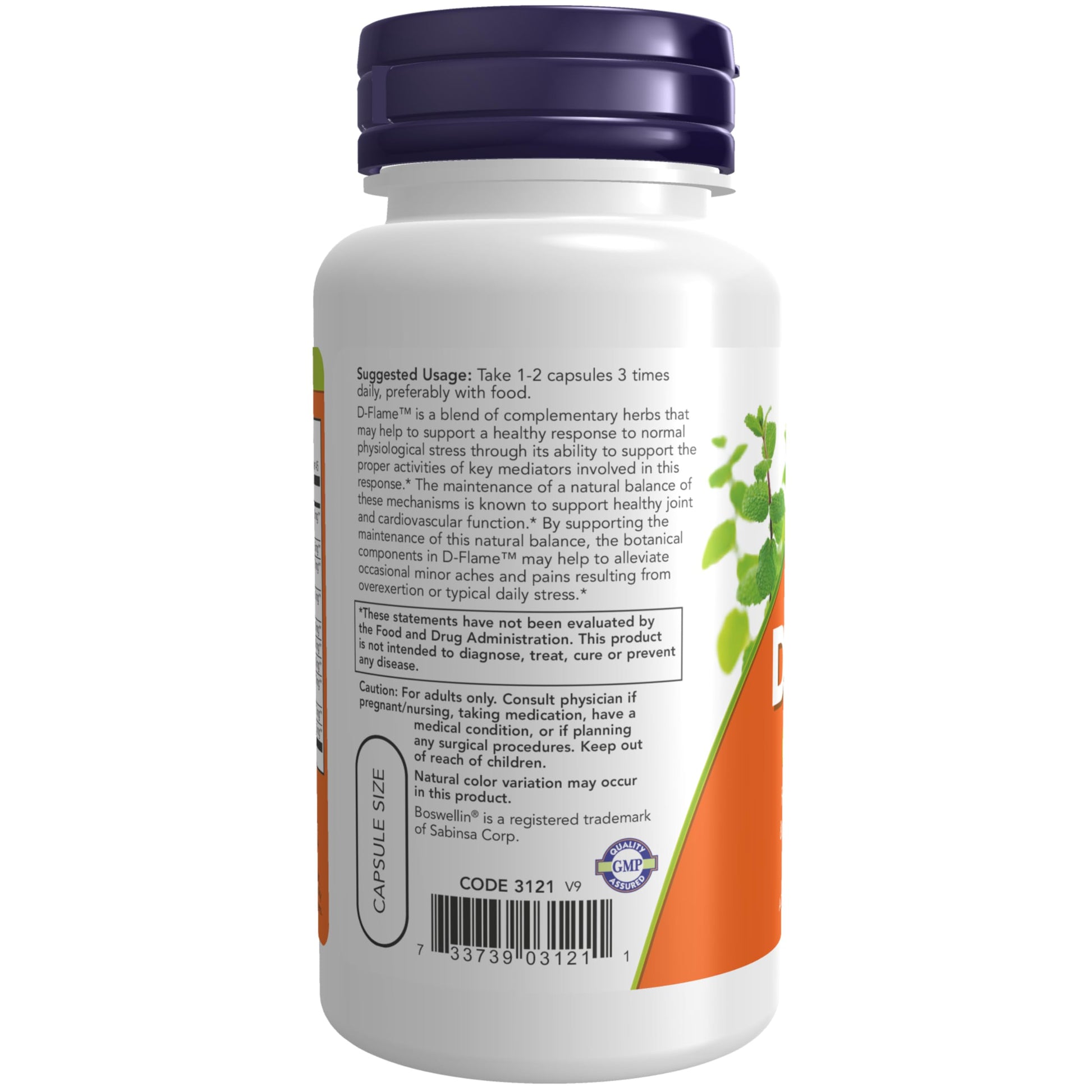 NOW Foods Supplements, D-Flame™ with a Blend of Complementary Herbs, Overexertion Support*, 90 Veg Capsules NOW FoodsBuy Supplements Australia