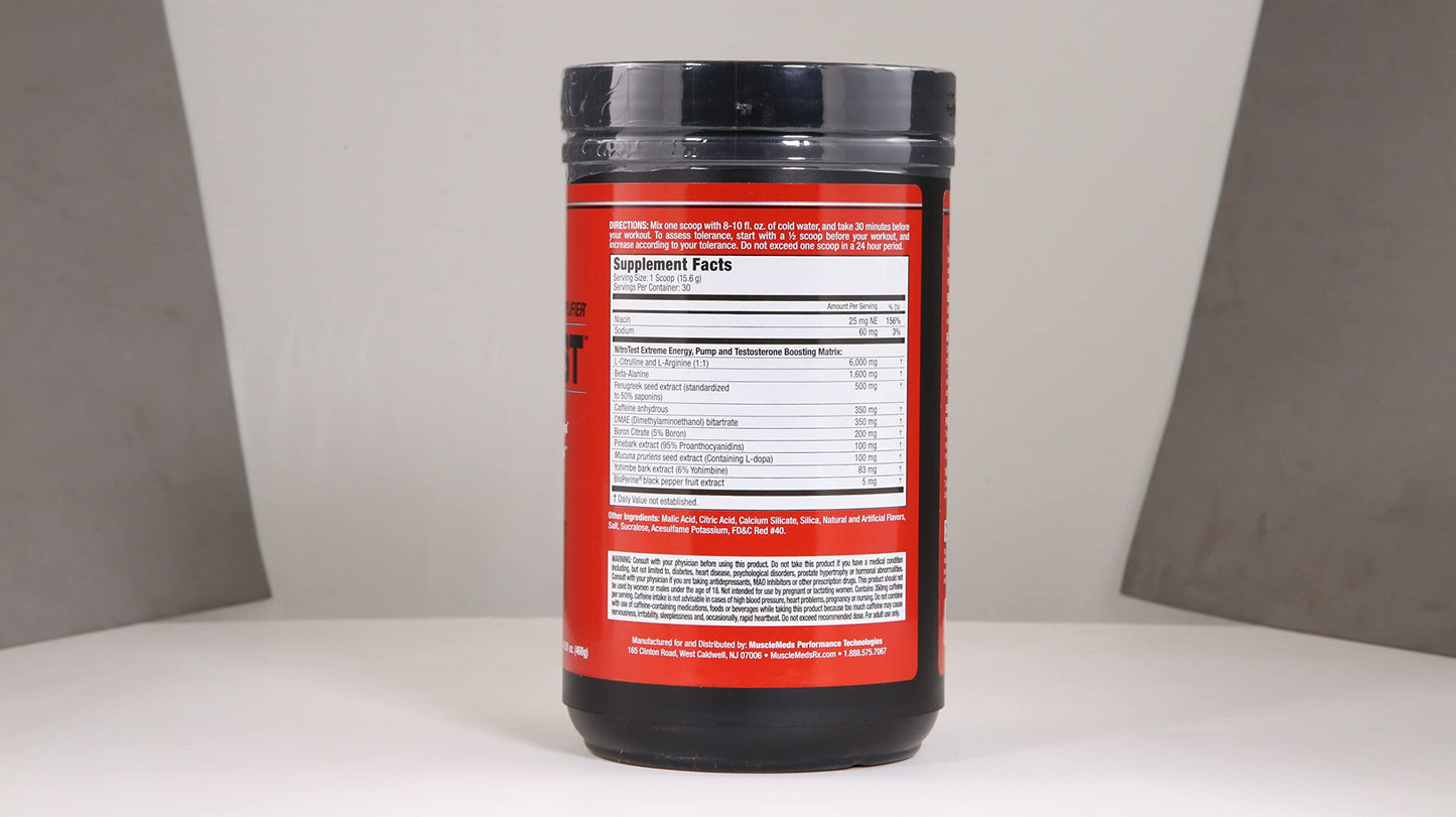 MuscleMeds Nitrotest Pre-Workout Supplement Drink, Boost Nitric Oxide, Testosterone MuscleMedsBuy Supplements Australia