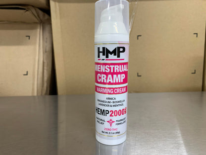 HMP BRANDS Menstrual Cramp Hemp Cream 2000MG with Menthol, Easy to Use, Natural Formula Made in USA 2.1oz HMP BRANDSBuy Supplements Australia
