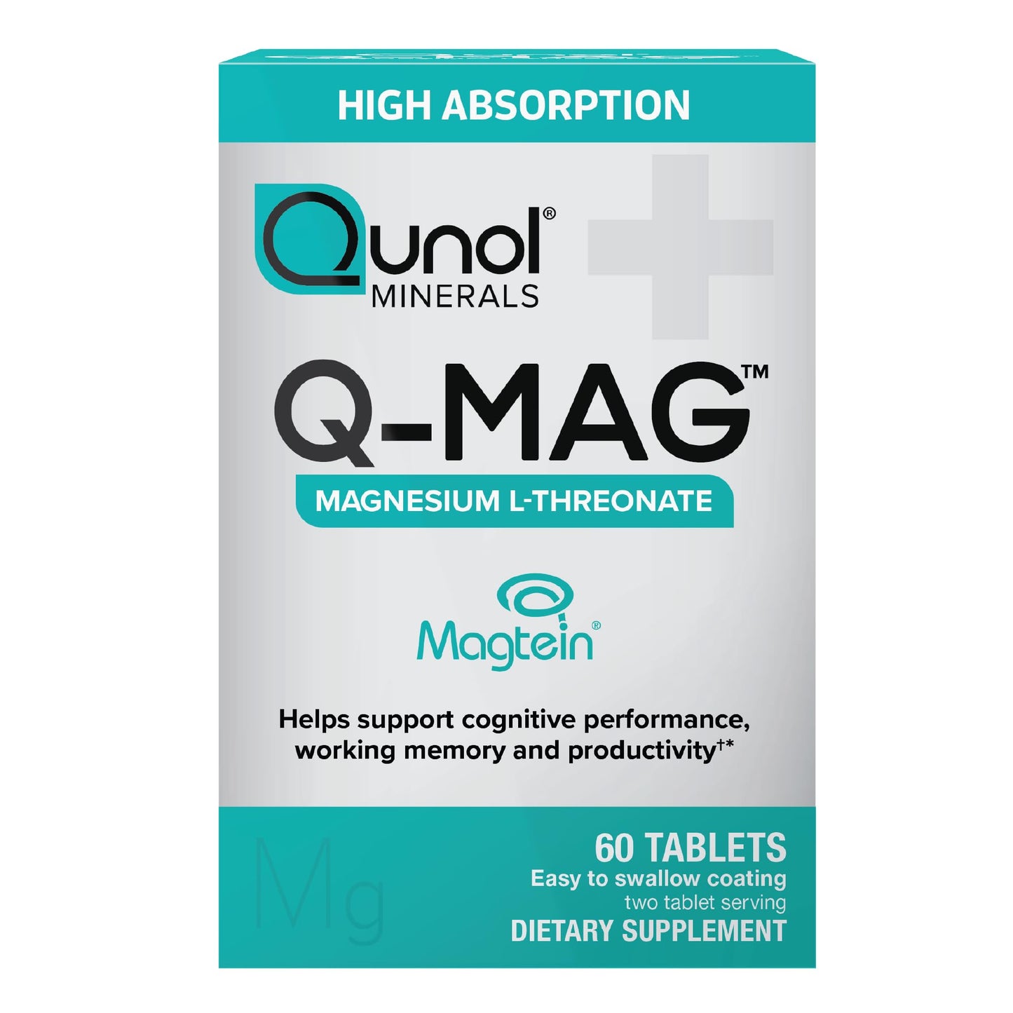 Qunol Q-Mag Magnesium L-Threonate Tablets, 2000mg of Magtein to Help Support Cognitive Performance, Improve Mental Alertness & Productivity, Supports Restful Sleep, High Absorption, 60 Count QunolBuy Supplements Australia