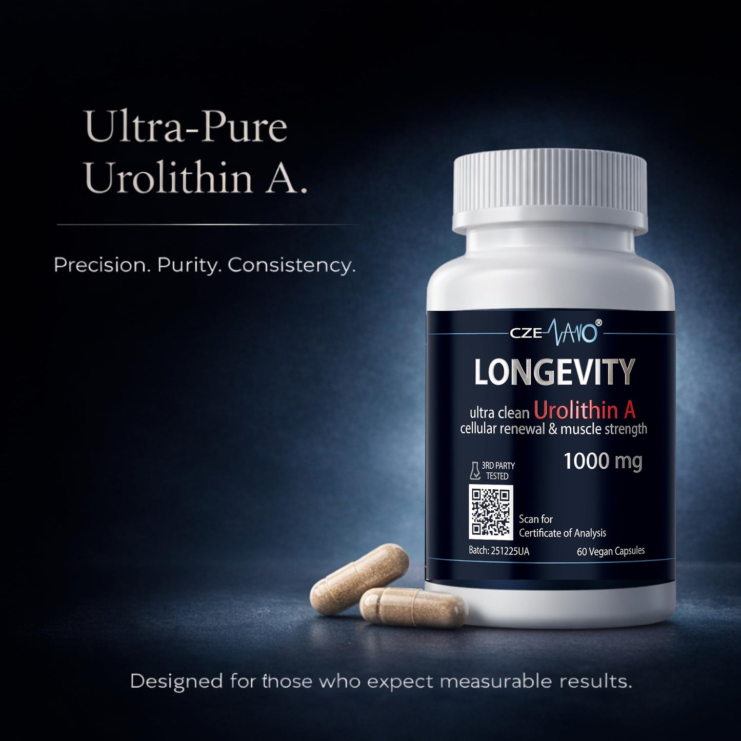 CzeNano Longevity – Ultra-Pure Urolithin A Supplement 1000 mg | Mitochondrial Support, Cellular Energy & Muscle Strength | Third-Party Tested COA | 60 Vegan Capsules CzeNanoBuy Supplements Australia