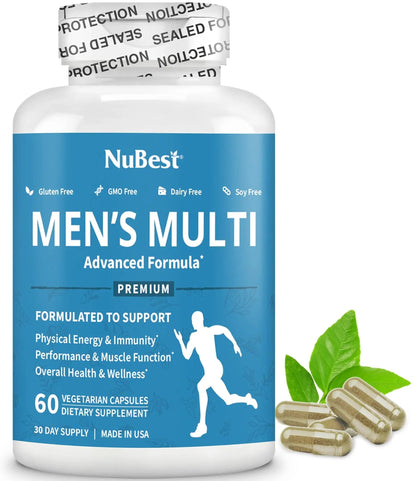 Multivitamin for Men with 38 Key Nutrients, B Complex, D3, A, C, Zinc, Magnesium, Calcium, Asian Ginseng, Ashwagandha, Turmeric for Bones, Muscle NuBestBuy Supplements Australia