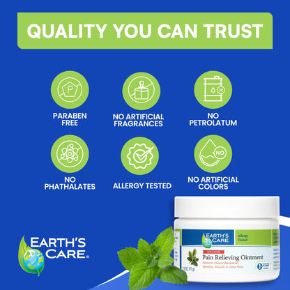 Earth's Care Pain Relieving Ointment - Triple Action Muscle and Joint Cream - Topical Analgesic 2.5 oz. (71 g) Earth's CareBuy Supplements Australia