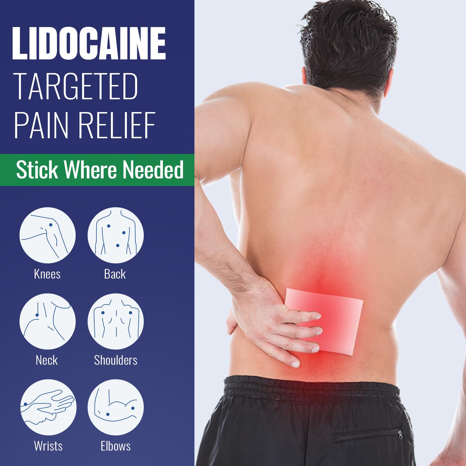 ZEEY 4% Lidocaine Pain Relief Patches, Maximum Strength OTC, for Back, Knee, Neck, Shoulders, Joints, Muscle Soreness, Fast Acting, Topical Anesthetic, Large Gel Patch, 5.5" x 3.94", 40Ct ZEEYBuy Supplements Australia