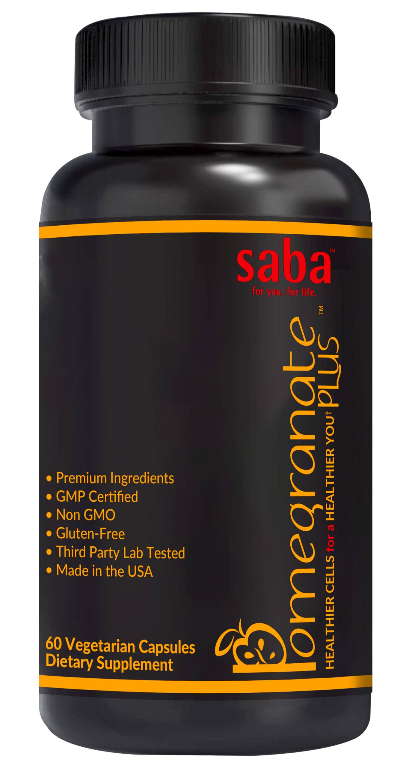 Saba Pomegranate Plus – Antioxidant Supplement with Astaxanthin & Adaptogens | Immune, Skin, Heart & Brain Support | Daily Stress & Cellular Wellness | 60 Capsules SabaBuy Supplements Australia