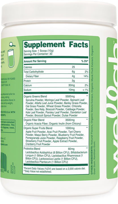 Wellah Leaf, Laugh, Love Super Greens Powder (Unflavored) 30 Servings - Superfood Supplement Drink Mix WellahBuy Supplements Australia