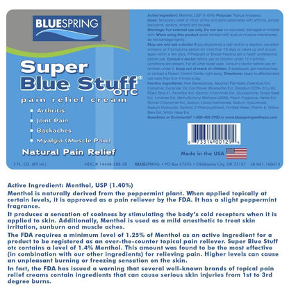 Super Blue Stuff Natural Pain Relief roll on with Emu Oil by BlueSpring- Pain relief rub Anti Inflammatory Analgesic Cream for Back, Knee, Joint, Muscle, Arthritis, and neck Pain Relief- 3 Oz roll-on. Emu TherapyBuy Supplements Australia