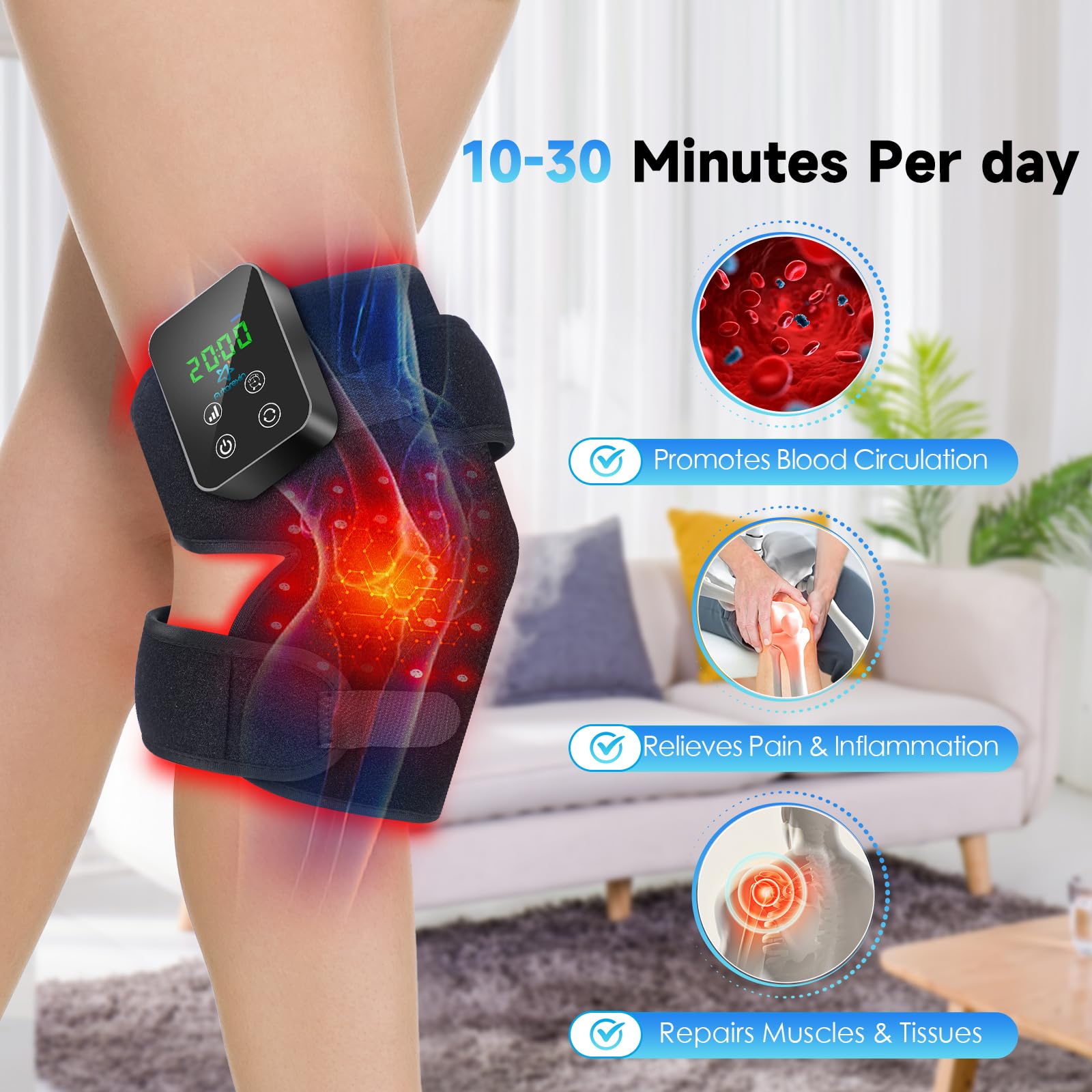 Red Light Therapy Knee Brace: Pain Relief Infrared Heating Pad 72 LED Heat Lamp Pain Relief AstarexinBuy Supplements Australia
