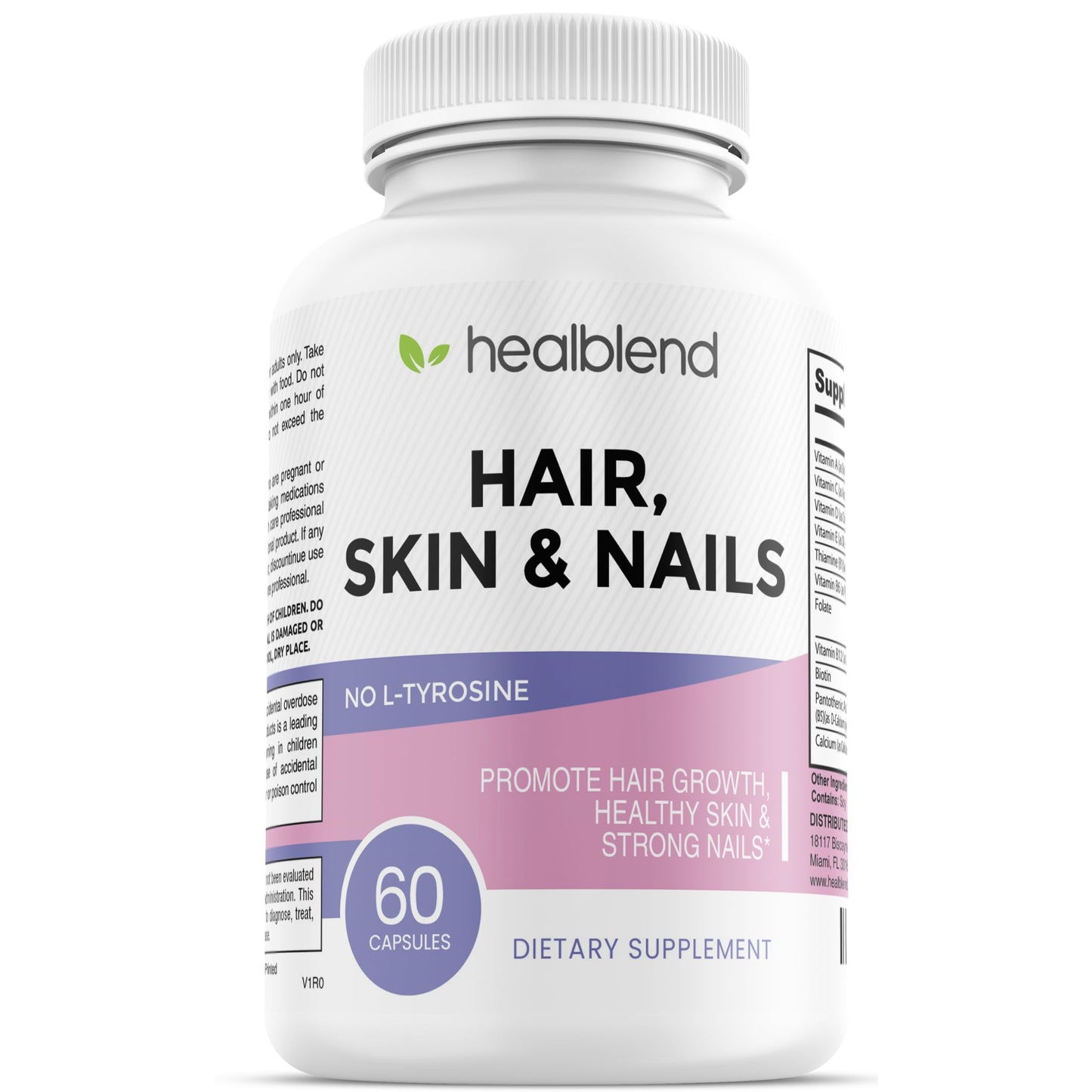 healblend Hair Skin and Nails Vitamins for Women with Biotin 5000 mcg, Iron and Manganese | Vegan, Non-GMO | 60 Capsules healblendBuy Supplements Australia