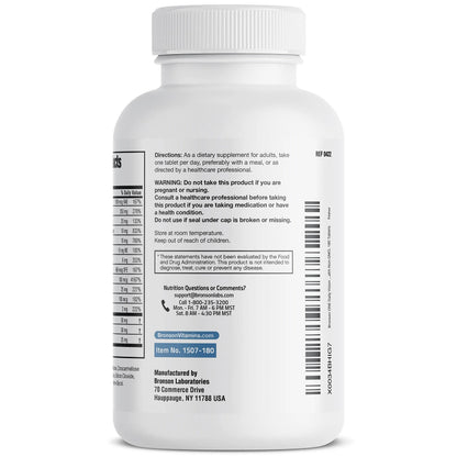 Bronson ONE Daily Vision Complete Eye Health Support Multivitamin Multimineral Supplement Formula, 180 Tablets Bronson
