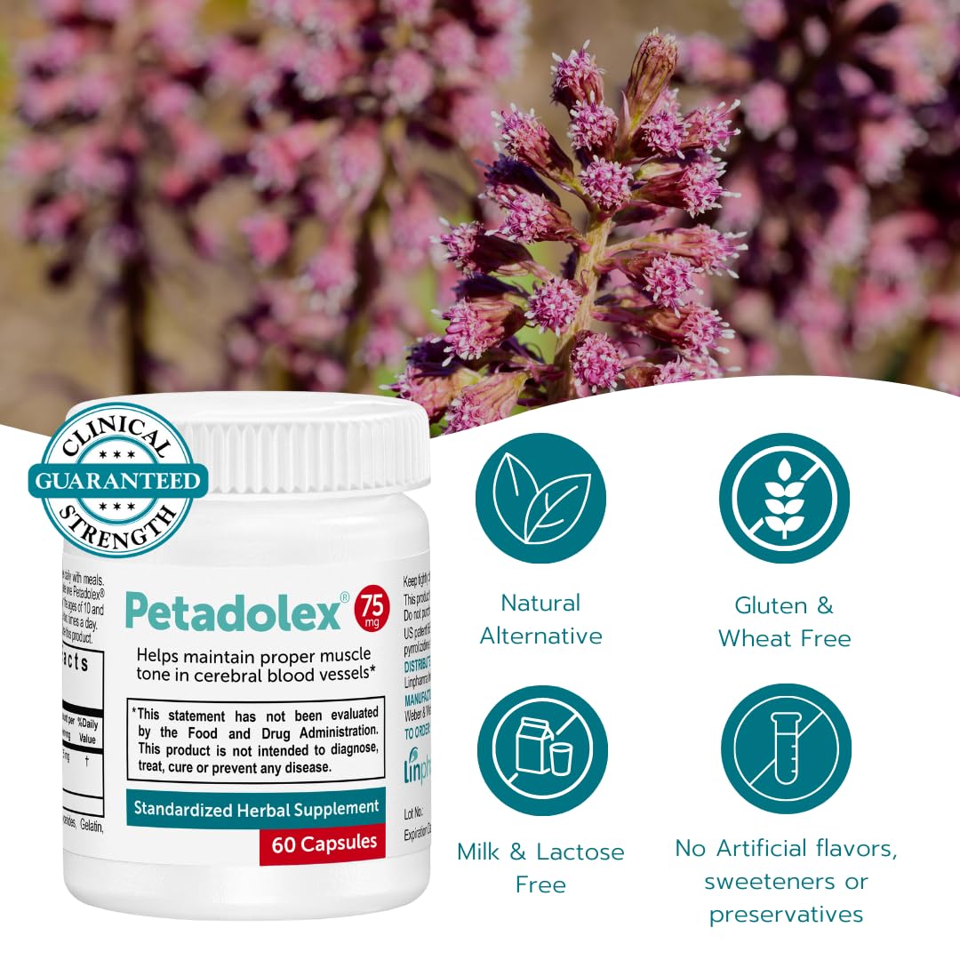 Petadolex - Migraine Relief - Patented Butterbur Root Extract, 75mg PA-Free Butterbur Extract PetadolexBuy Supplements Australia