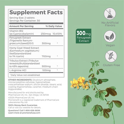 Promensil Libido & Energy - Libido Booster for Women, Sexual Health Support for Women with Low Estrogen, Fenugreek, Horny Goat Weed & Vitamins for Menopause, Clinically Proven - 30 Day Supply PromensilBuy Supplements Australia