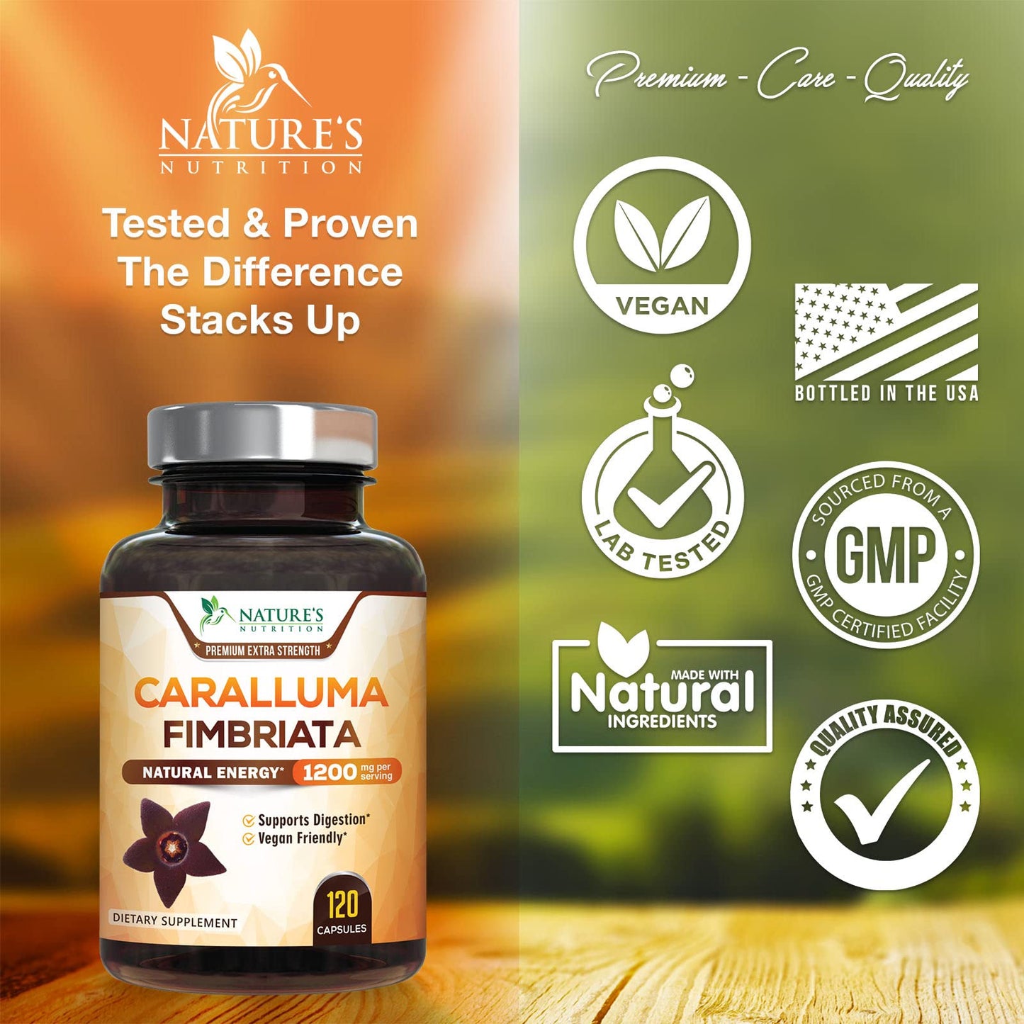 Pure Caralluma Fimbriata Extract Highly Concentrated 1200mg - Natural Endurance Support Nature's NutritionBuy Supplements Australia