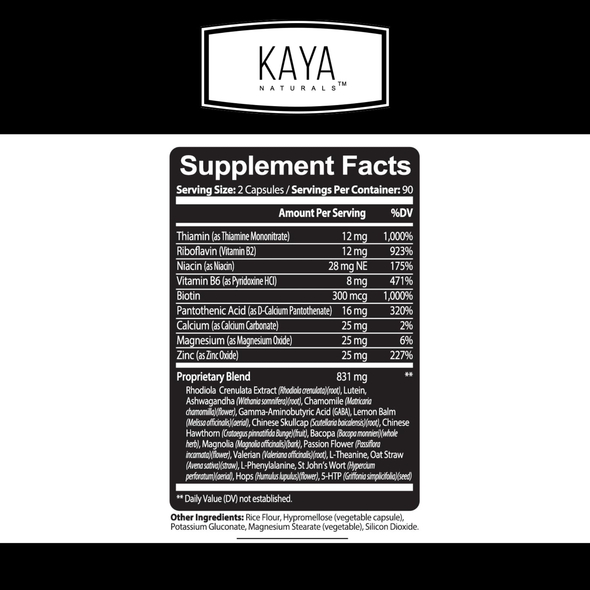 Kaya Naturals - Natural Herbal Support Vitamin Supplement are Designed to Help You find Balance and Relaxation in Your Daily Routine - Vitamin Supplement - 180 Capsules Kaya NaturalsBuy Supplements Australia