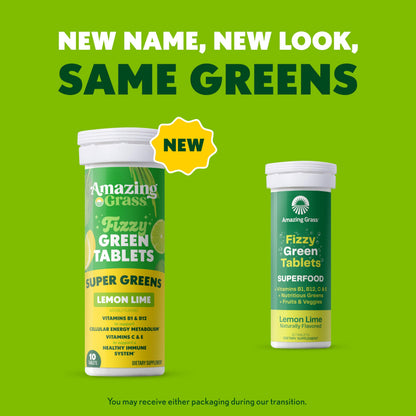 Amazing Grass Effervescent Tablets: Green Superfood Water Flavoring Tablet with Antioxidants & Alkalizing Greens, Lemon Lime, 60 Count Amazing GrassBuy Supplements Australia