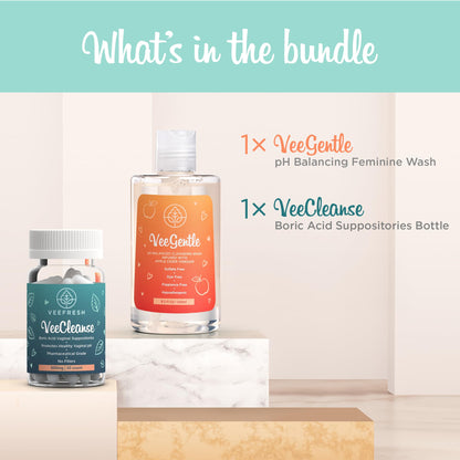 VeePower Lite - Vaginal Health Bundle - Control and Prevent Vaginal Odor - Includes VeeGentle VeeFreshBuy Supplements Australia