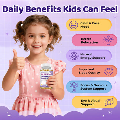 Saffron Gummies for Kids & Adults, 20-in-1 Saffron Supplements with 88.5mg Saffron Extract, B6, B12, C, D3, Magnesium for Calm, Focus, Nerve, Sugar Free, Vegan, Non-GMO - Pineapple Flavor, 60 Counts CFILIHTCBuy Supplements Australia