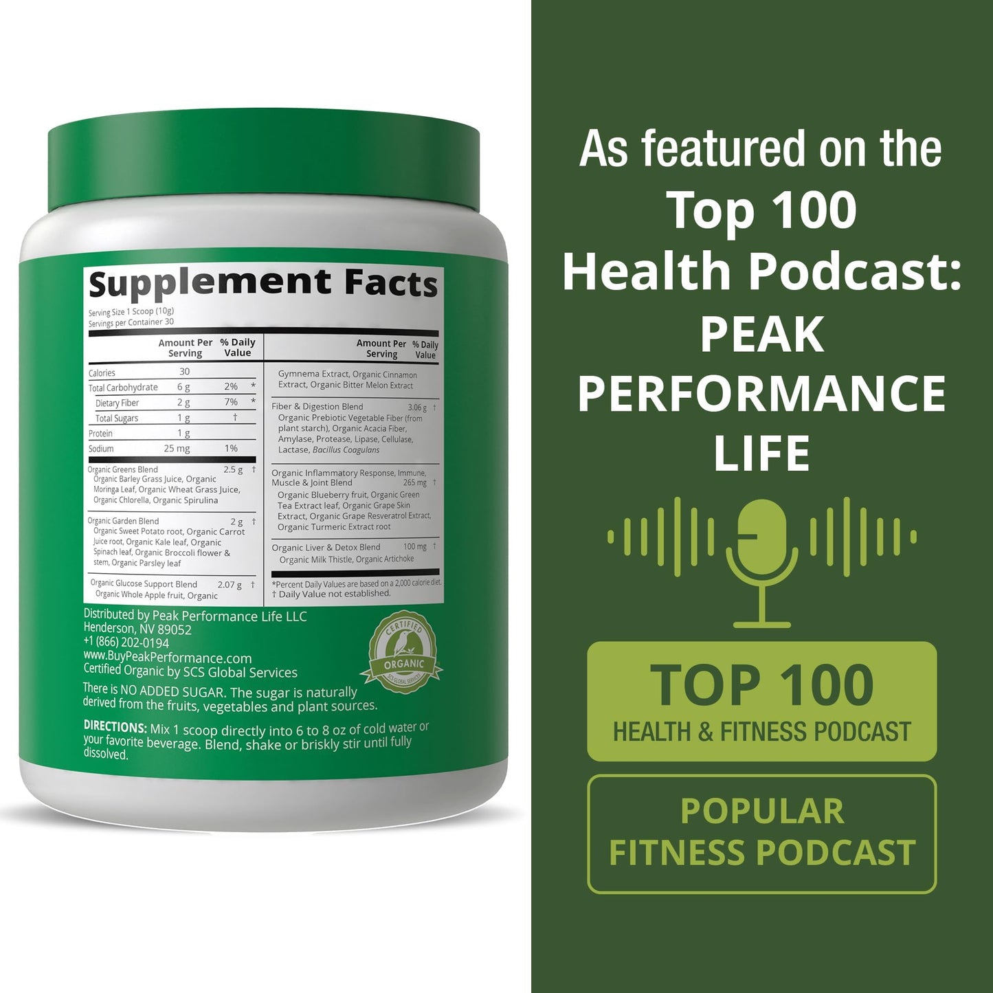 Peak Performance Unsweetened Organic Greens Superfood Powder. Super Greens Powder with 25+ Organic Ingredients for Max Energy and Athletic Performance. Vegan Keto Green Juice Daily Drink Peak PerformanceBuy Supplements Australia