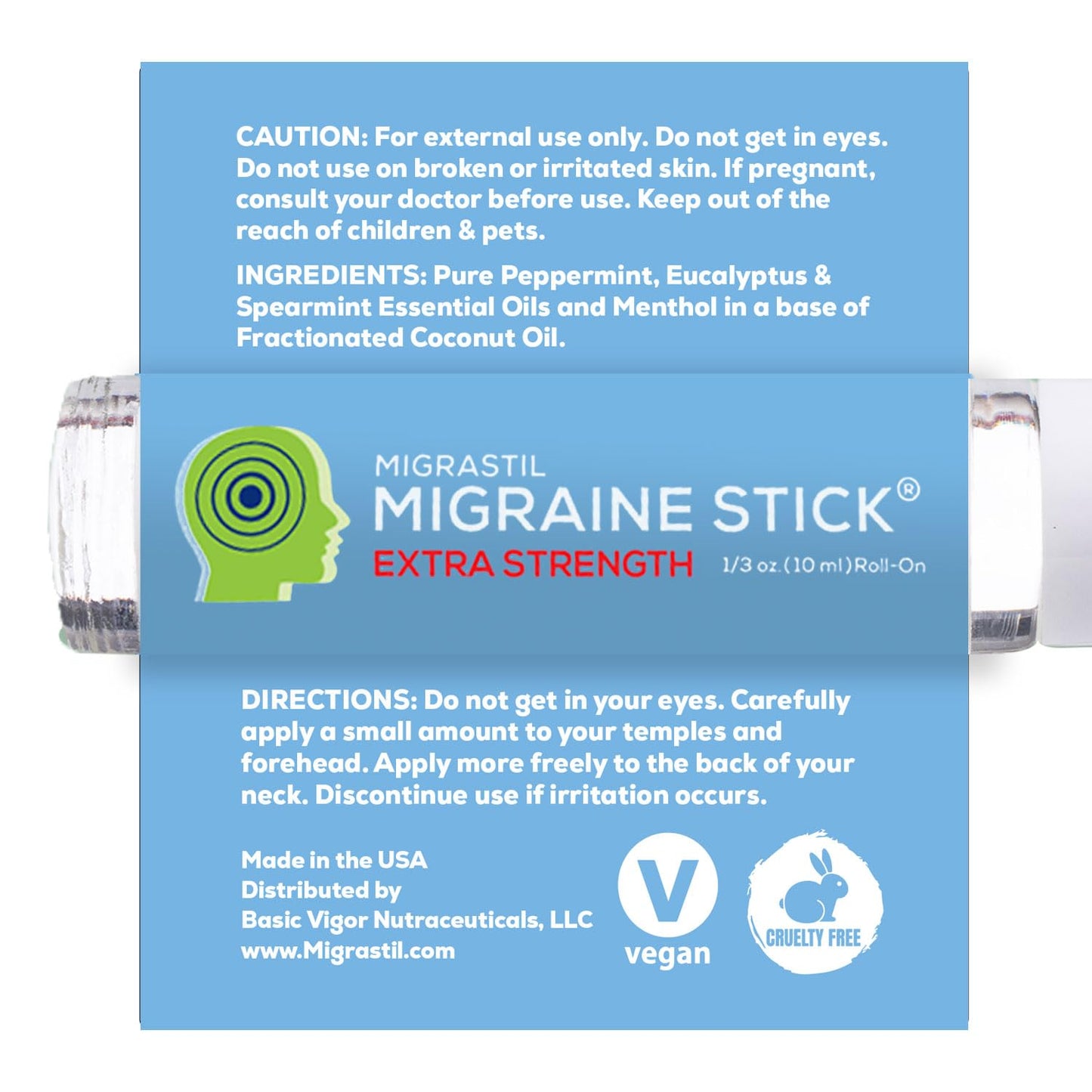 Basic Vigor Migrastil Extra Strength Migraine Stick & Stress Release Inhaler 2-Pack Basic VigorBuy Supplements Australia