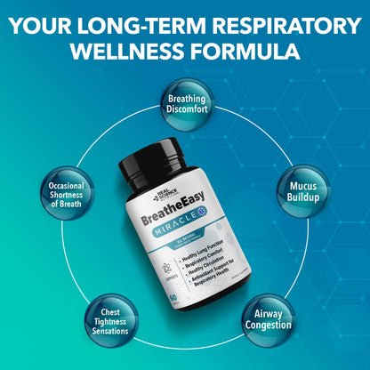 Real Science Nutrition BreatheEasy Lung Support Supplement for Lung Health & Respiratory Wellness – Lung Cleanse Formula with Vinitrox, GABA for Circulation Support - Made in USA - 60 Capsules Real Science NutritionBuy Supplements Australia
