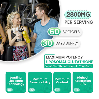 inGreens 2800 MG Liposomal Glutathione Supplement, Detoxifying & Immune, Aging Defense, Energy, Glutathione Unique Formulation Reduced inGreensBuy Supplements Australia