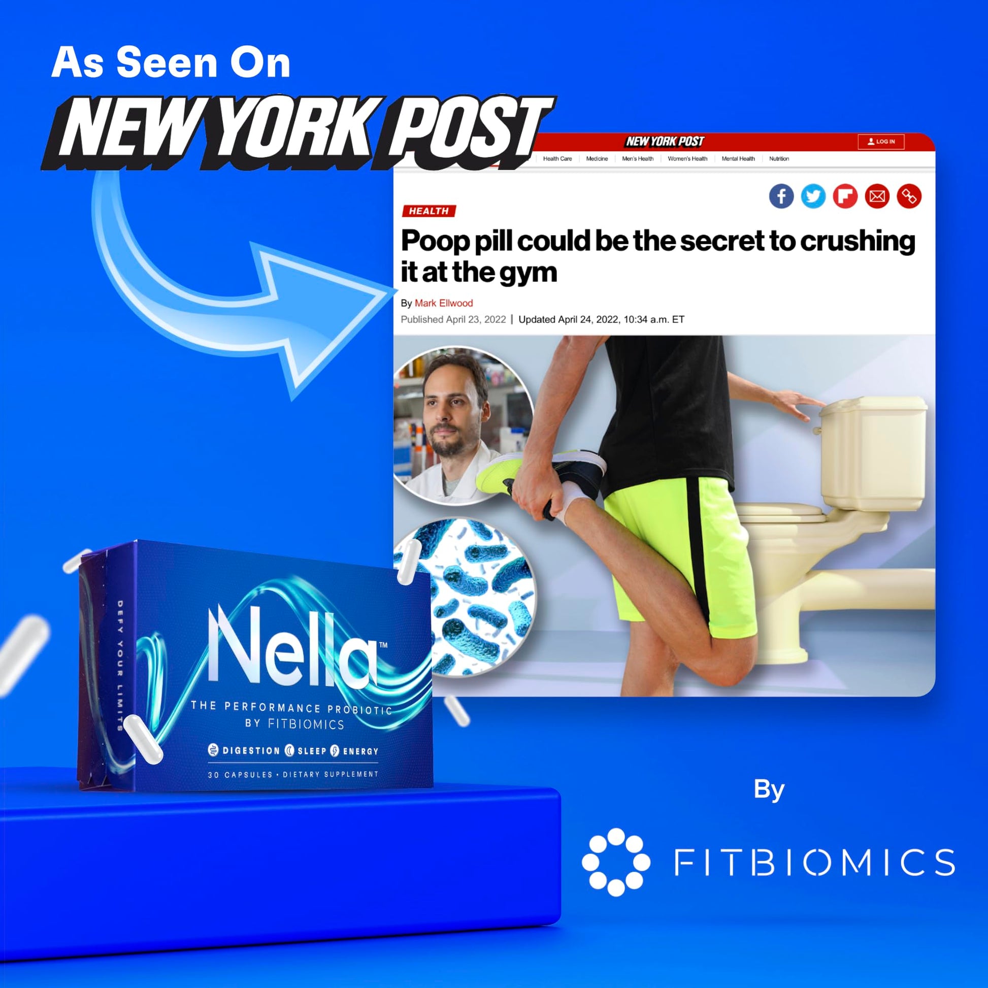 FITBIOMICS Nella Gut Health Supplements for Women & Men (30 Capsules) FITBIOMICSBuy Supplements Australia