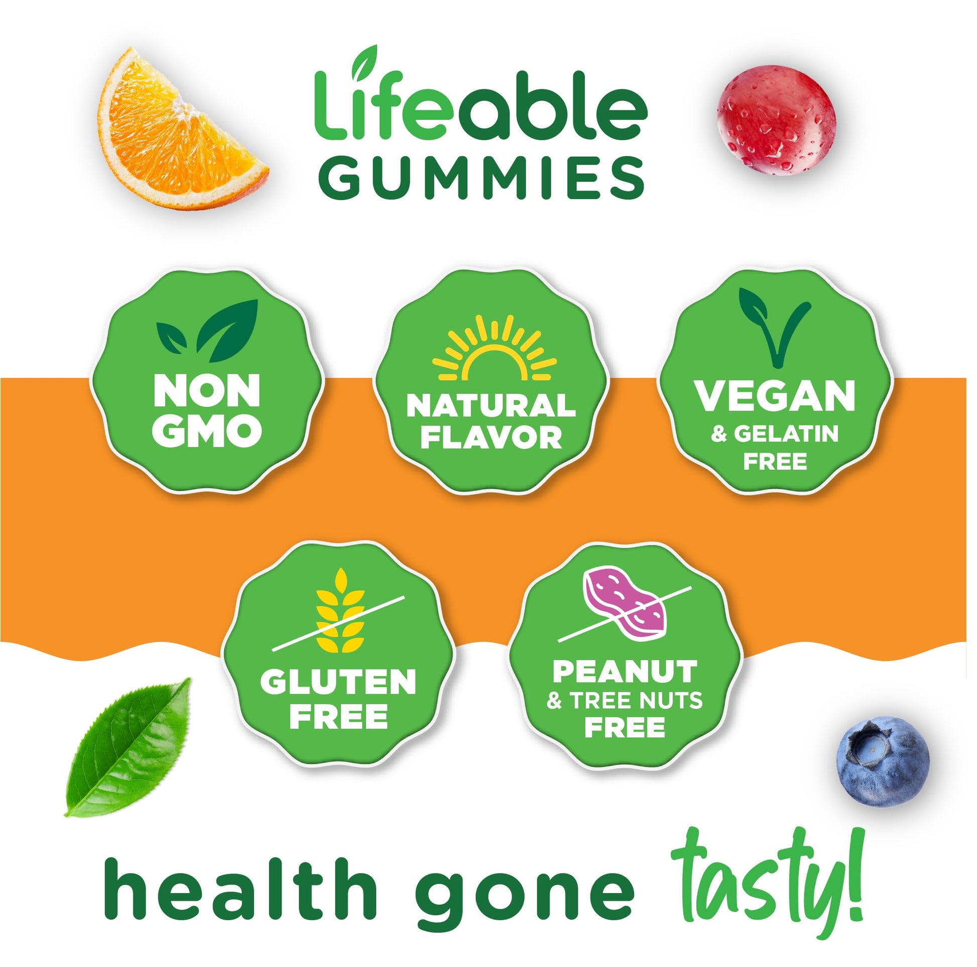 Lifeable Stress Aid Gummies for Teens | with Lemon Balm, GABA and L Theanine Supplements | Vegan Non GMO Mood Support Supplement | Great Tasing Stress Vitamins | L-Theanine for Teen | 90 Gummies LifeableBuy Supplements Australia