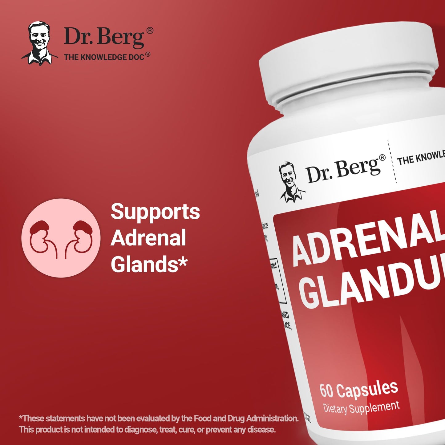 Dr. Berg Adrenal Glandular - Hormone Balance Formula That Supports Healthy Adrenal Function - Adrenal Support Supplement - 60 Capsules Dr. Berg NutritionalsBuy Supplements Australia