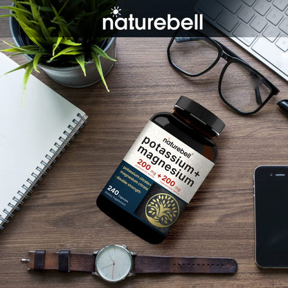 Potassium Magnesium Supplement – 200mg + | 240 Capsules Easily Absorbed Citrate NatureBellBuy Supplements Australia