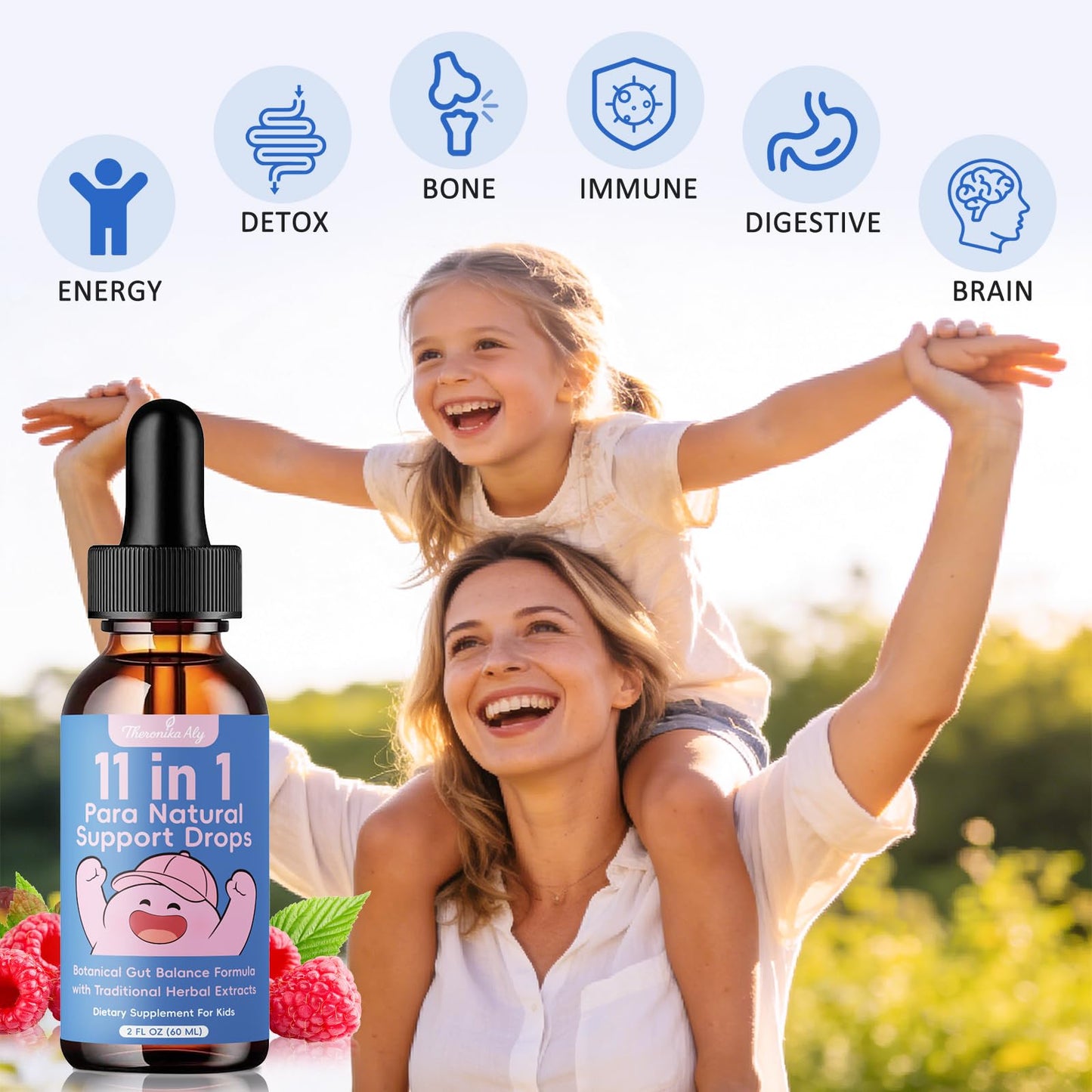 Theronika Aly Parasite Cleanse for Humans & Kids – Advanced Herbal Blend with Black Walnut, Wormwood, Clove, Digestive & Gut Balance Support, Alcohol-Free Liquid Drops, 30 Servings Theronika AlyBuy Supplements Australia