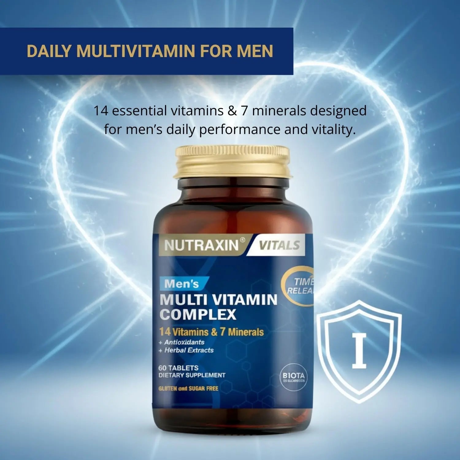Nutraxin Men's Multivitamin & Mineral Complex, 60 Tablets Nutraxin