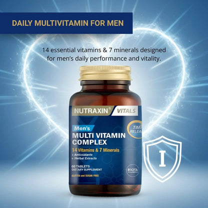 Nutraxin Men's Multivitamin & Mineral Complex, 60 Tablets Nutraxin
