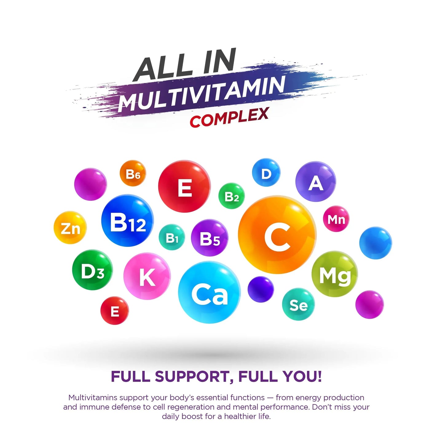 CAMRUSEPA All in Multivitamin Complex – Daily Tablet with Calcium, Iron, Zinc, Vitamin C, B Complex, D3, E, A & More – Complete Daily Nutritional Support for Adults CamrusepaBuy Supplements Australia