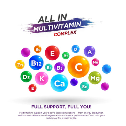 CAMRUSEPA All in Multivitamin Complex – Daily Tablet with Calcium, Iron, Zinc, Vitamin C, B Complex, D3, E, A & More – Complete Daily Nutritional Support for Adults CamrusepaBuy Supplements Australia