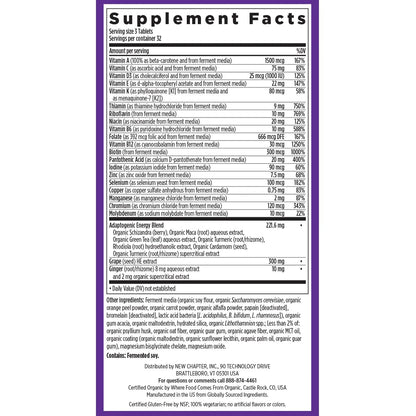 New Chapter Energy Supplement - Perfect Energy Multivitamin for Balanced Energy + Stress Support with B Vitamins + Vitamin D3 New Chapter