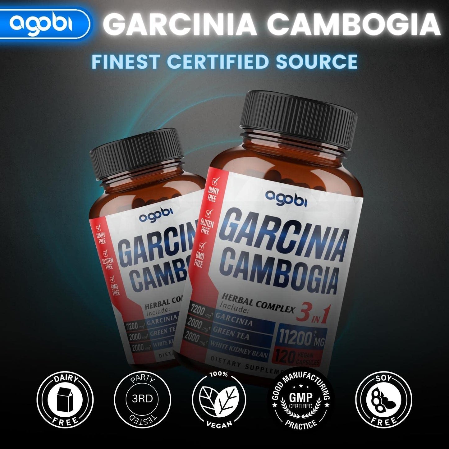 agobi 3in1 Garcinia Cambogia Extract Capsules - 11200mg Herbal Supplement for Body Health agobiBuy Supplements Australia