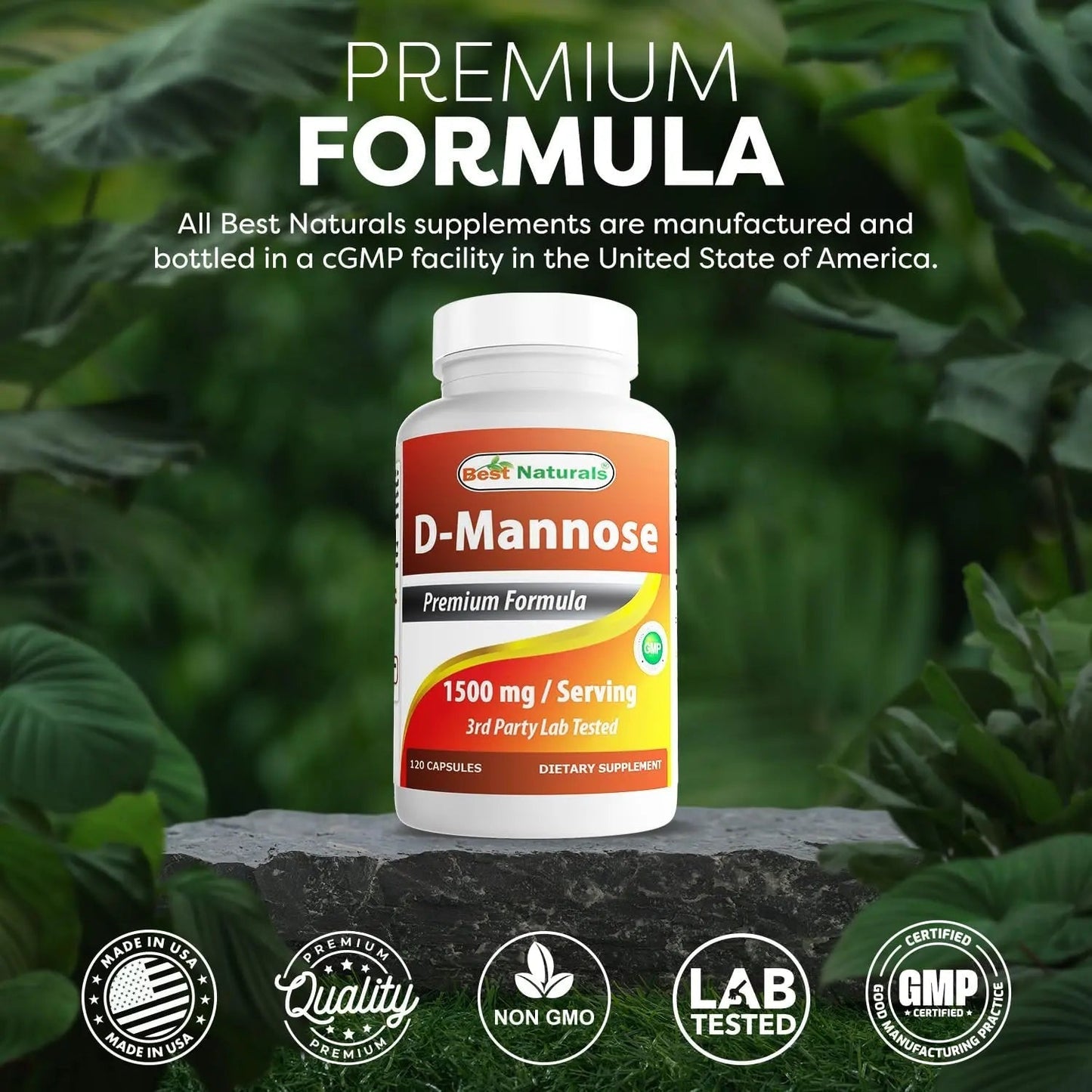 Best Naturals D-Mannose Capsules - Urinary Tract Cleanse Supplement 1500mg/Serving - 120 Count Best NaturalsBuy Supplements Australia