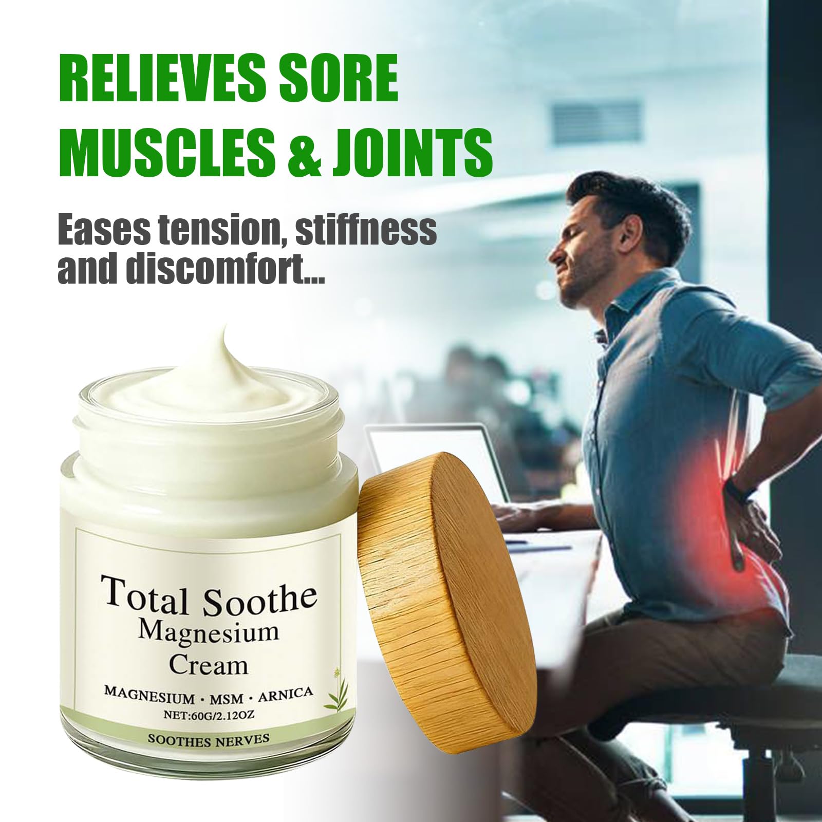 TotalRelief Magnesium Cream - MSM & Arnica – Fast Absorbing, Joint Relief Cream with Mineral Delivery Formula,Non-Greasy Topical for Everyday Joint & Muscle Comfort GenericBuy Supplements Australia