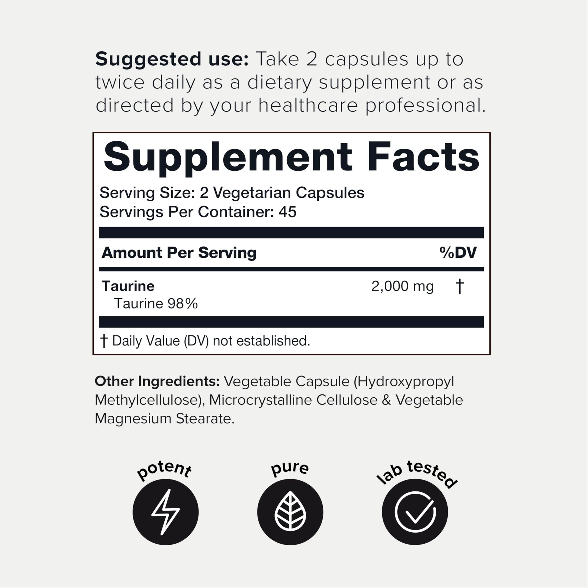 Toniiq 2000mg Taurine Supplement - High Purity Taurine Powder Capsules, 98%+ Pure ToniiqBuy Supplements Australia