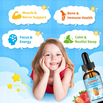 Liposomal L-Theanine Drops for Kids & Adults – Liquid L-Theanine Supplement with Magnesium Glycinate, Ashwagandha, Chamomile, Vitamin B6 & D3 – Supports Calm, Focus & Restful Sleep – Strawberry Flavor CFILIHTCBuy Supplements Australia