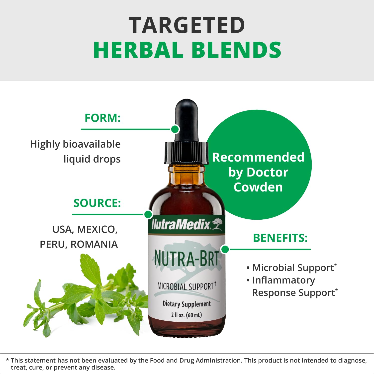Nutramedix Nutra BRT - Liquid Herbal Supplement for Gut Health & Immune Support - Cumanda Bark & Houttuynia Leaf for Digestive Health - Immune System Booster Supplement (60mL) NutraMedixBuy Supplements Australia