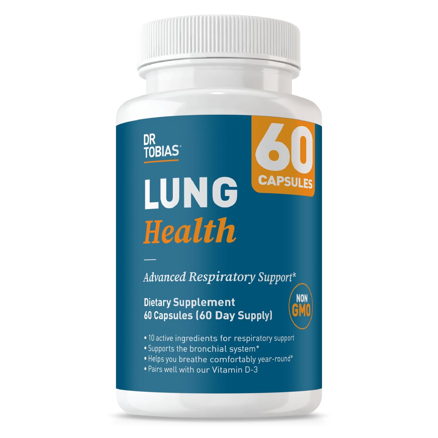 Dr. Tobias Lung Health - Lung Support Supplement with Vitamin C, Butterbur, Quercetin & Bromelain | Lung Cleanse & Detox Formula for Bronchial & Respiratory System Non-GMO (60 Capsules, 60 Servings) Dr. TobiasBuy Supplements Australia