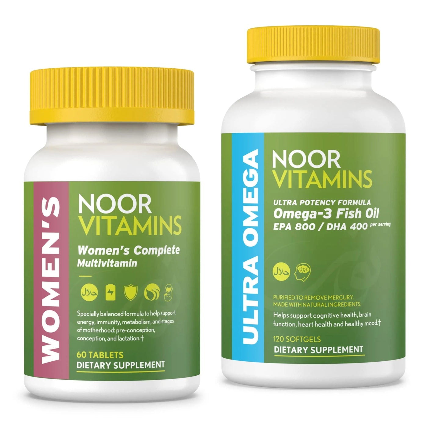 Noor Vitamins Women's Multivitamin and Omega Fish Oil Supplement Bundle Noor VitaminsBuy Supplements Australia
